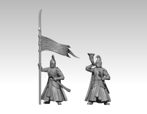 Elfs of hidden hole musican and banner bearer